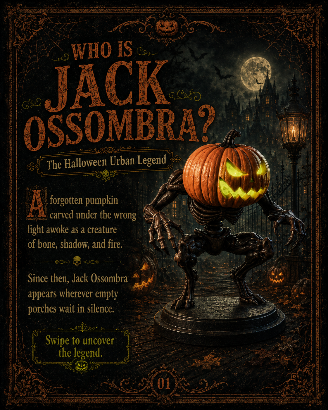 Illustrated Jack Ossombra lore book page